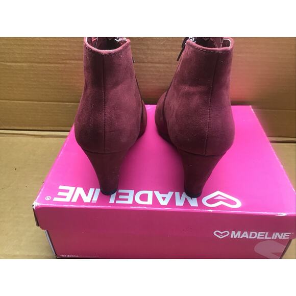 Madeline Perfumed Raspberry Fabric Wedge Ankle Boots Booties Women's 8.5 Box - Picture 6 of 9